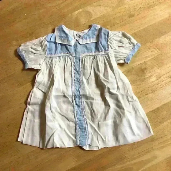 Antique dress infant blue white - Picture 2 of 6